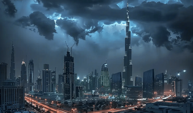 Pluie artificielle à Dubaï 1